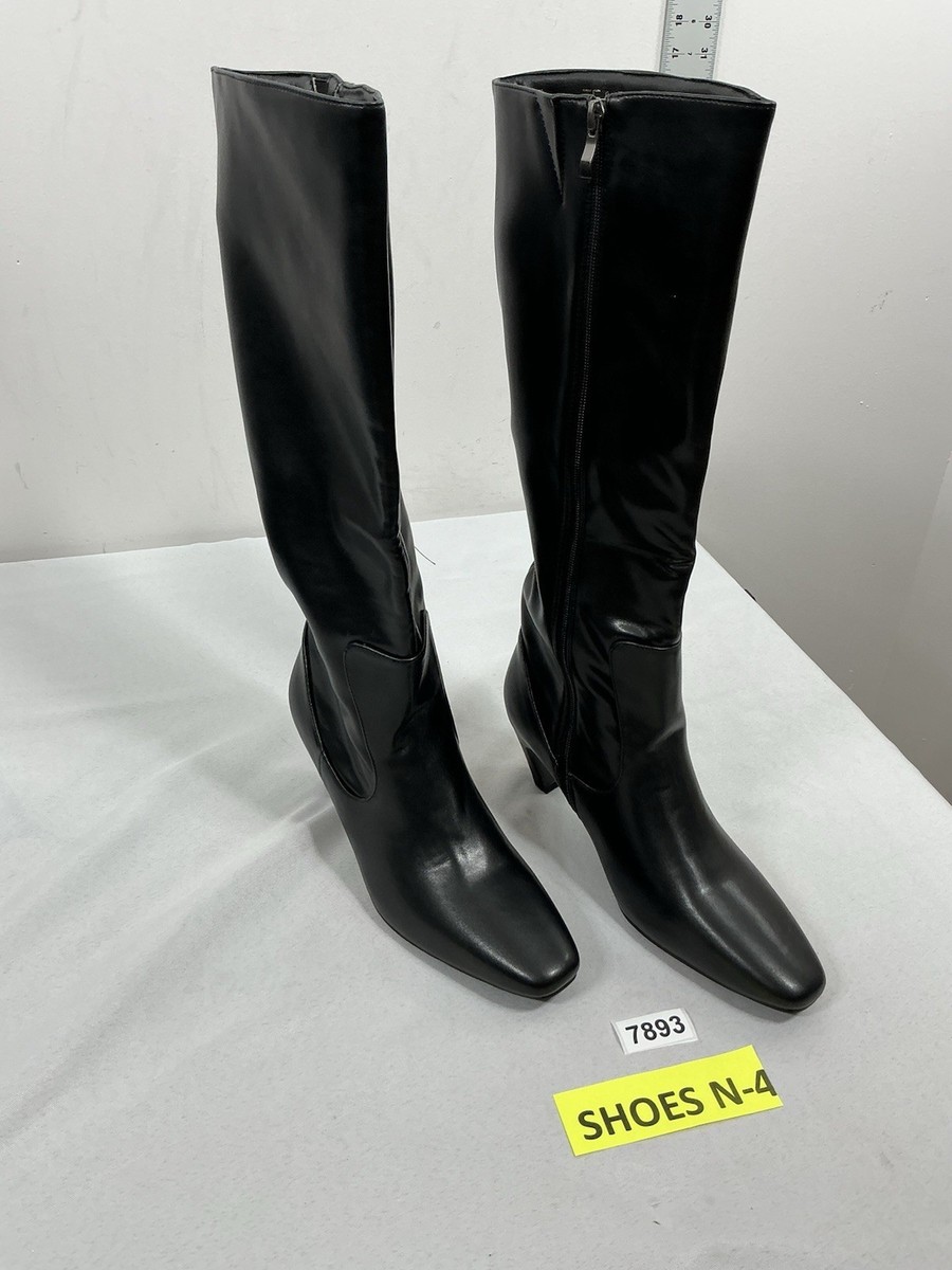 Womans Excellent Condition Knee High Fashion Dress Boots Size 9.5 Black