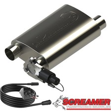Qtp 2.5in Weld-on 304ss Reverse Screamer Muffler Wbolt-on Qtec Electric Cutout