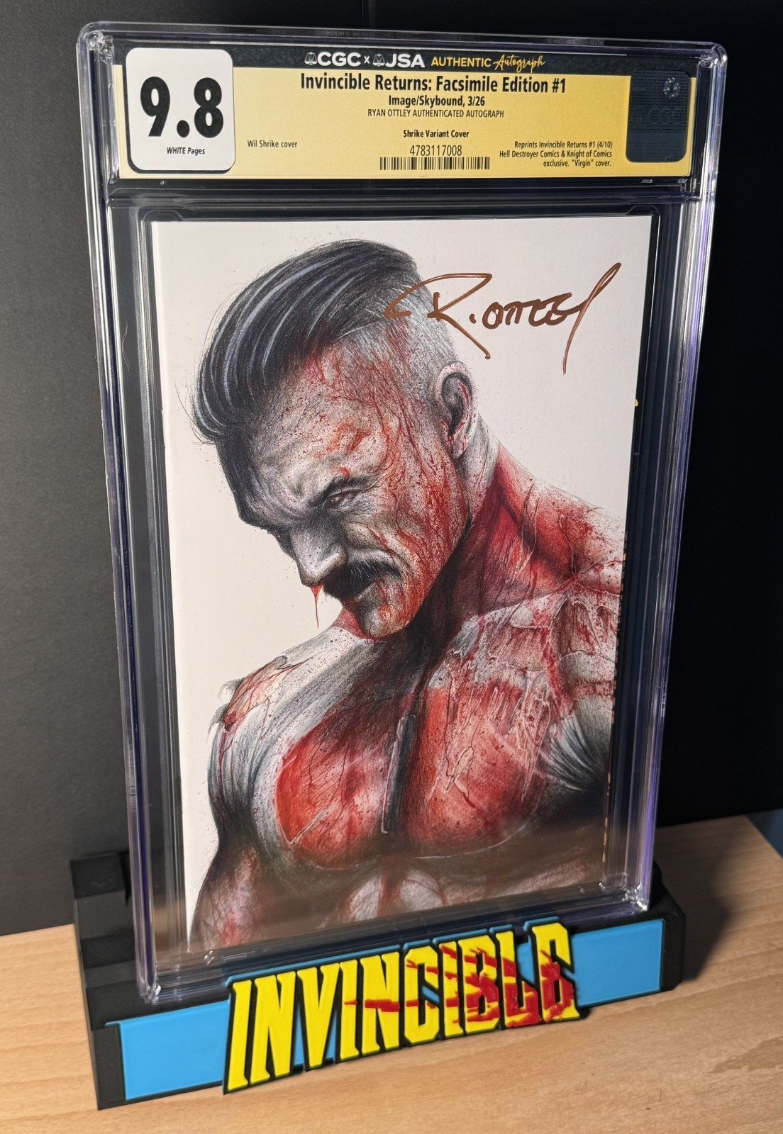 Invincible Returns #1 CGC JSA 9.8 Ryan Ottley Signed Shrike Virgin Top Pop