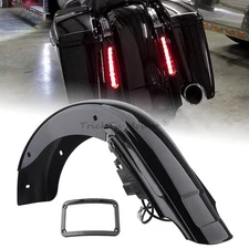Dual Stretched Extended LED Rear Fender For 93-08 Harley Electra Glide Road King