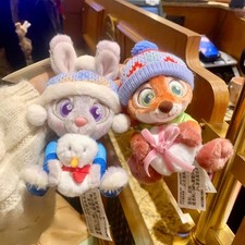Shanghai Disney Resort 2025 Winter Zootopia Judy & Nick Plush Bag Charm Gift