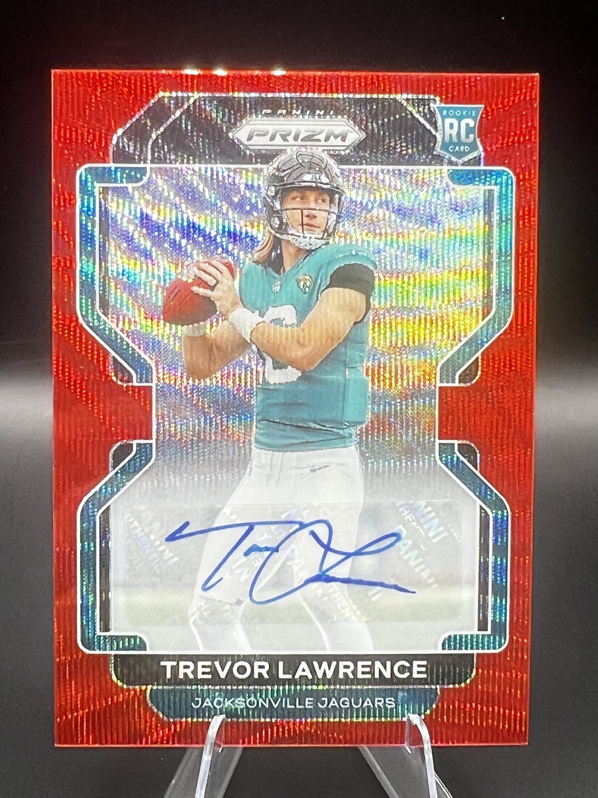 2021 Panini Prizm - Auto Rookie Trevor Lawrence #331 Red Wave Prizm /149 (RC)