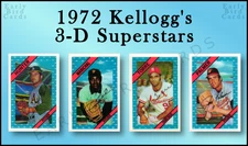 1972 Kellogg's 3-D Super Stars (1-54) / U Pick Cards - Build Set / Buy2+ Save10%