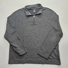 Van Heusen Men's Sweater Size XL Gray 1/4 Zip Pullover Regular Fit