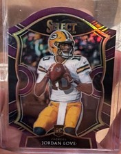 2020 Panini Select Concourse Jordan Love Purple Prizm Die-Cut Rookie Packers