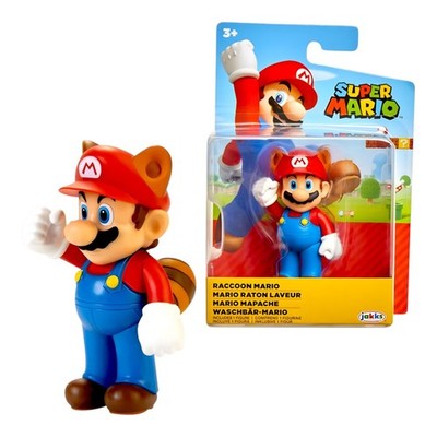 Super Mario Raccoon Mario 2.5'' Action Figure Jakks Pacific Nintendo New