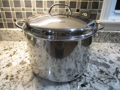 Great Vintage Farberware 16 Quart Stock Pot with Lid - Aluminum Core Stainless