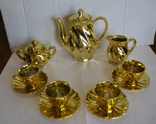 Vintage Gilded Tea Set Japan 13 Pieces  Circa 1950s