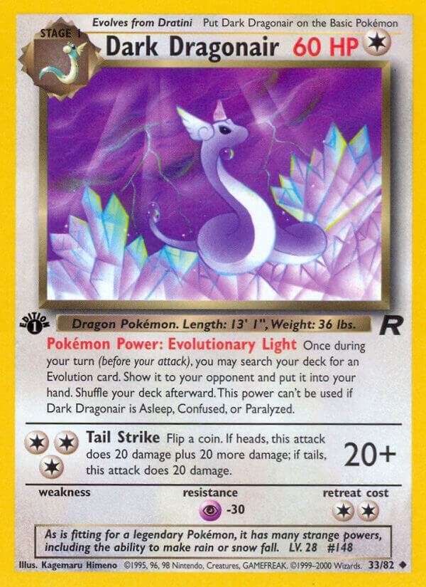 Dark Dragonair Team Rocket Uncommon NM Pokemon 33/82 1st Edition