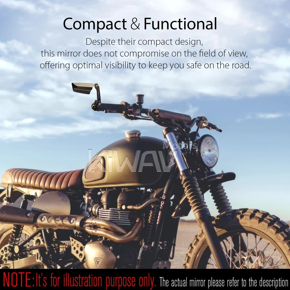 Bar end mirror RIGHT X1 LEAP folding black 6mm fits Triumph Tiger 800 Rocket III - Image 4 of 4