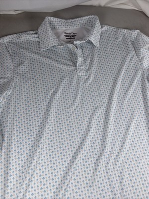 Straight Down BNP Paribas Open Polo Large White Blue Card Suits Casino Print