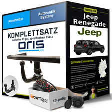 Anhängerkupplung ORIS abnehmbar für JEEP Renegade +E-Satz Kit NEU AHK