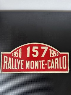Genuine 157 Monte Carlo Rallye plate for 1958 as used in the rallye.
