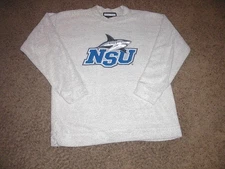 NOVA SOUTHEASTERN Sharks NSU Fleece Wooly Threads made USA Sweatshirt men's XL