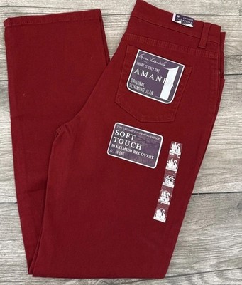 2017 Gloria Vanderbilt Amanda Jean Magma Red Wash Colored Denim Jeans Size 4