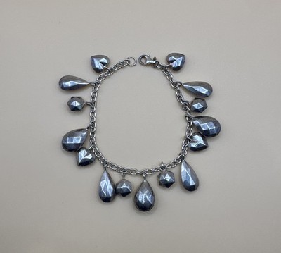 Elegant 925 Sterling Silver Charm Bracelet Dangle Drops