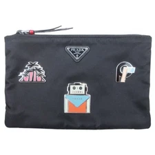 2018 PRADA Robot Metal Applique Pouch Smalls