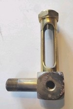 VINTAGE BRASS OIL LEVEL SIGHT GLASS  HIT & MISS,STEAM & SMALL ENGINE, FARM USE