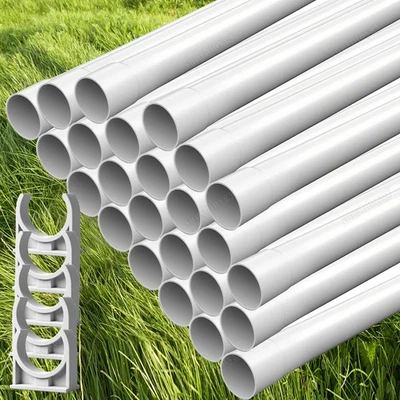 COSHALL Elektrorohr Stangenrohr Leerrohr PVC Installation Kabel Rohr M 20 25 32 +Schelle