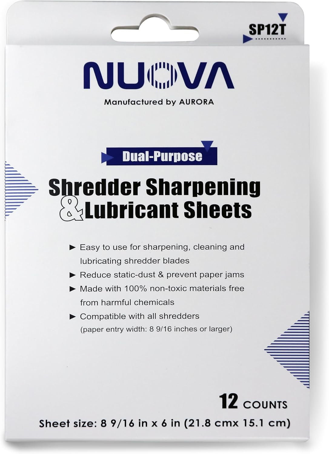 Nuova SP12T Paper Shredder Sharpening & Lubricant Sheets, 12