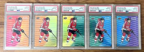 2023-24 Upper Deck Allure - Connor Bedard Color Flow Rainbow Set Full PSA 10