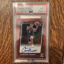 2021 Donruss Optic #153 Cameron Thomas Rated Rookie Autograph Choice RC - PSA 9