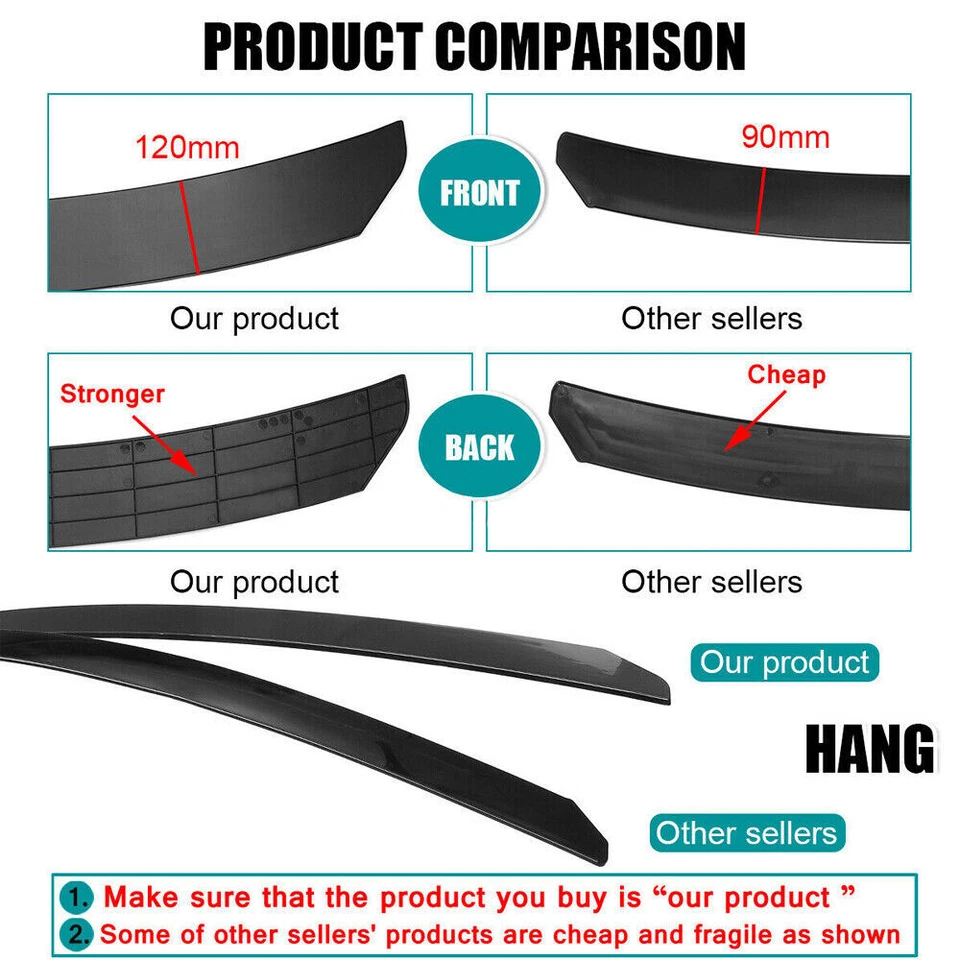 Alerón divisor de labios de parachoques delantero negro brillante para Lexus ES300h ES350 2016-2018 Foto 3 de 4