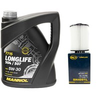 MotoröL Set 5W30 5 Liter + ÖLfilter SH 4091 L FüR Skoda Superb VW Passat