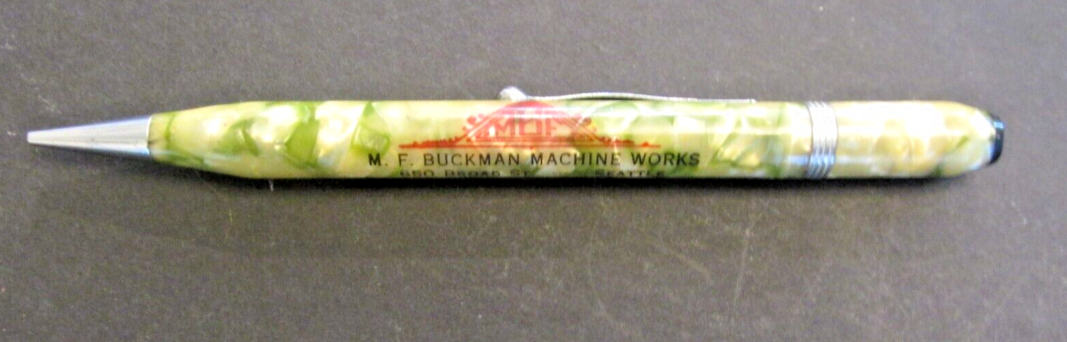 Vintage Advertisement F. Buckman Machine Work Mechanical (?) Pen Pencil Seattle