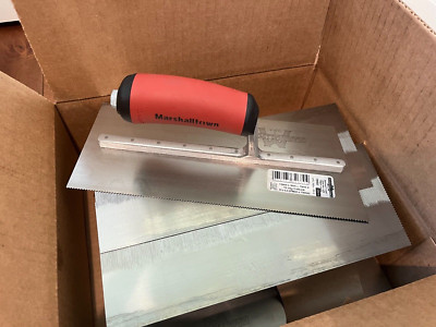 6 pack case, Marshalltown Soft Grip U-Notched Cut-back Trowel 11'' x 4-1/2''