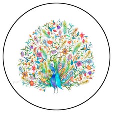30 COLORFUL PEACOCK ENVELOPE SEALS LABELS PARTY FAVORS STICKERS 1.5