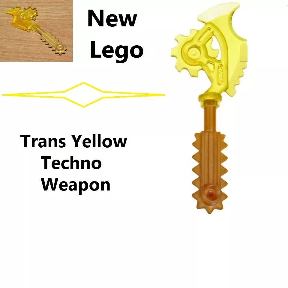 Lego Techno Chainsaw Weapon Trans Yellow Ninjago Axe Justice