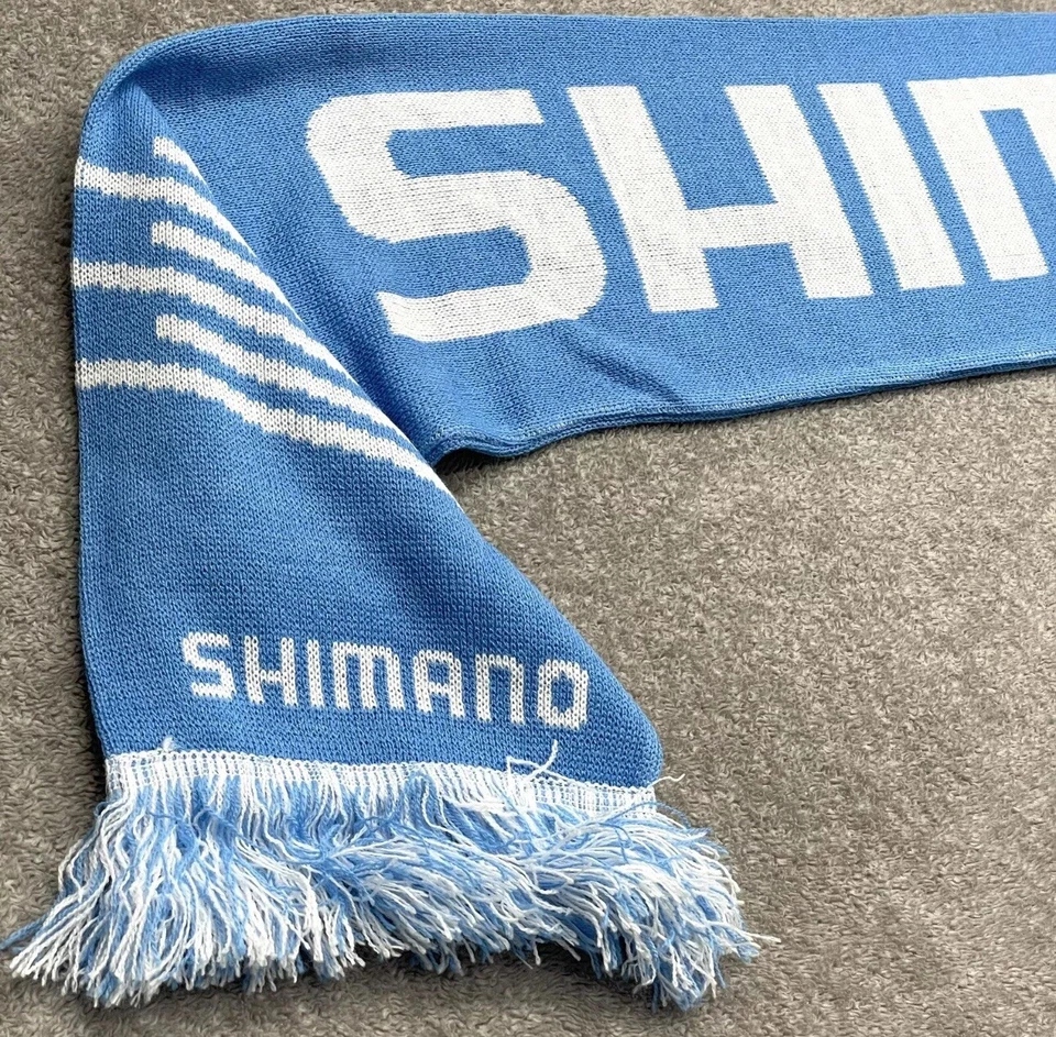 Bufanda Shimano Ride Ciclismo Ciclocross Azul Cielo Ártico Blanco Flecos 64” Largo Foto 2 de 4