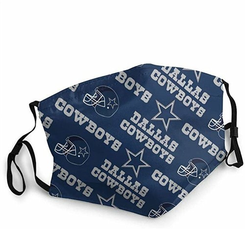 Dallas Cowboys NFL Football Quality Fabric Face Mask Cotton Cloth USA 2 Pack - Picture 5 of 5