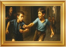 QUADRO 70X50 CM SCUDETTO NAPOLI SCUGNIZZI COREOGRAFIA  MARADONA AGAIN QUARTO
