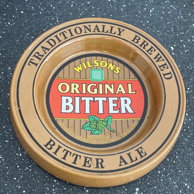 Vintage Kunststoff (Melamin) Aschenbecher, WILSONS ORIGINAL BITTER, Mancave Pub Bar