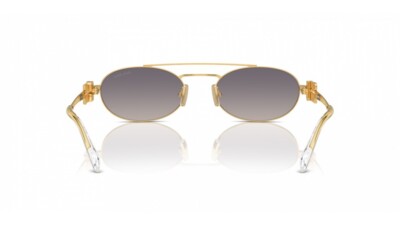 MIU MIU MU 54ZS 5AK30C Gold Grey Gradient Lens Oval Women  display picture 3
