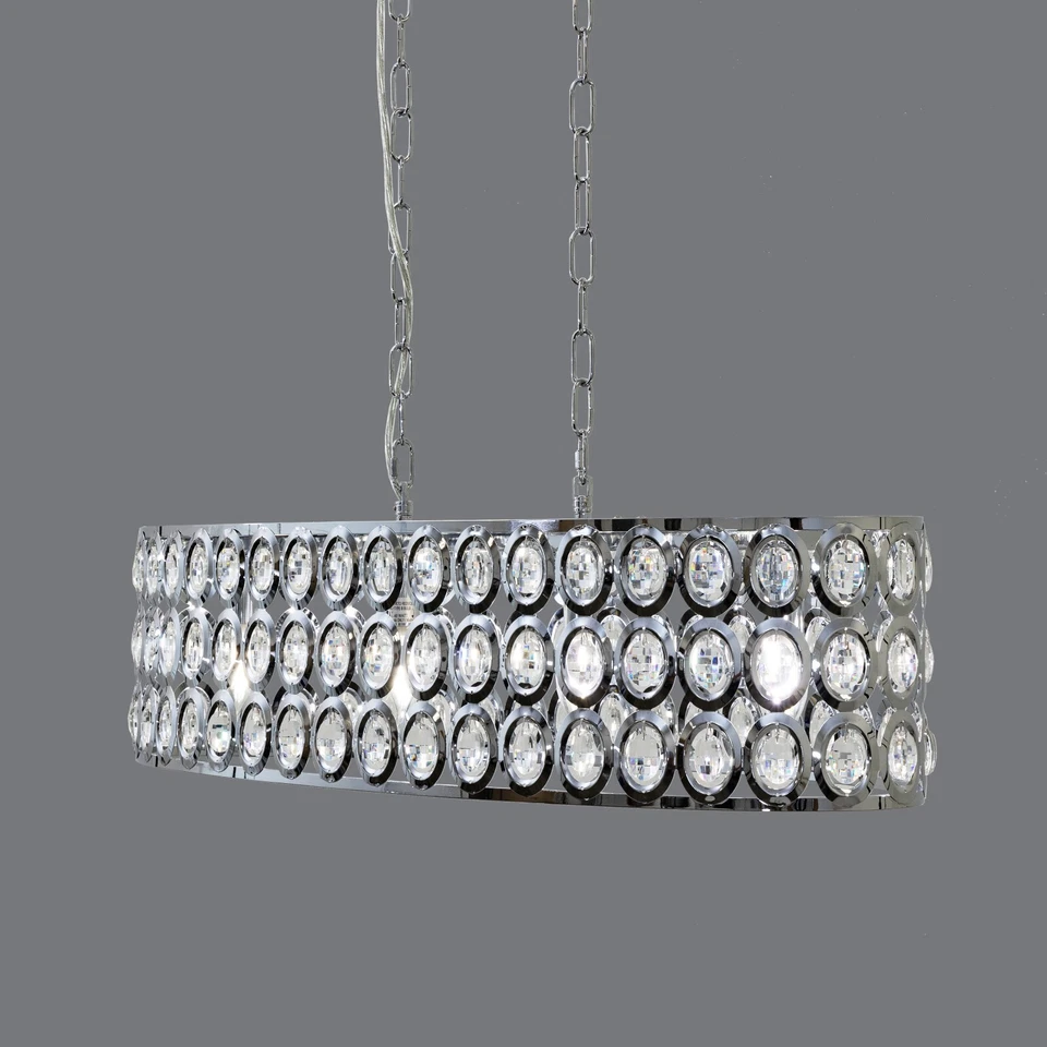 YHD Anabella Lámpara de araña de 4 luces, cromo y vidrio, cocina/comedor moderno Foto 3 de 4