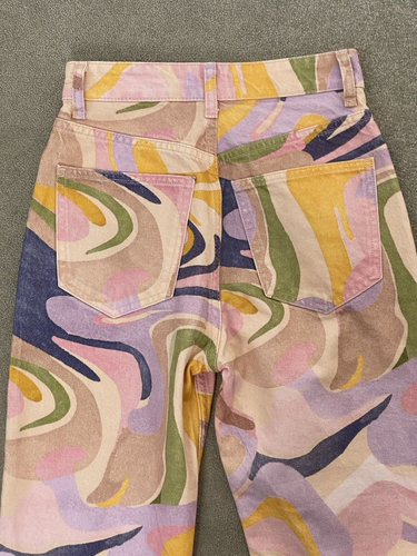 Zara Size 32 EUR Mid Rise Straight Leg Marble Jeans Multicolor VGC! - Picture 10 of 22