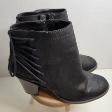 Madden Girl Booties Cassy Black Womens Size 10M Lace Up Back