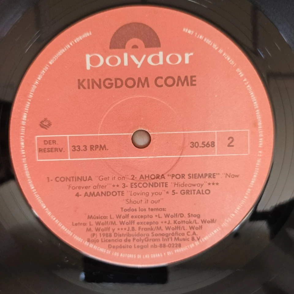 Kingdom Come [1988] Vinyl LP Hard Rock Heavy Metal Polydor Rare Version - Image 4 of 4