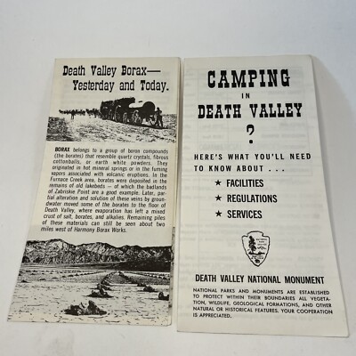 Two pamphlets 1980 Camping Death Valley Borax Natural History Association O6