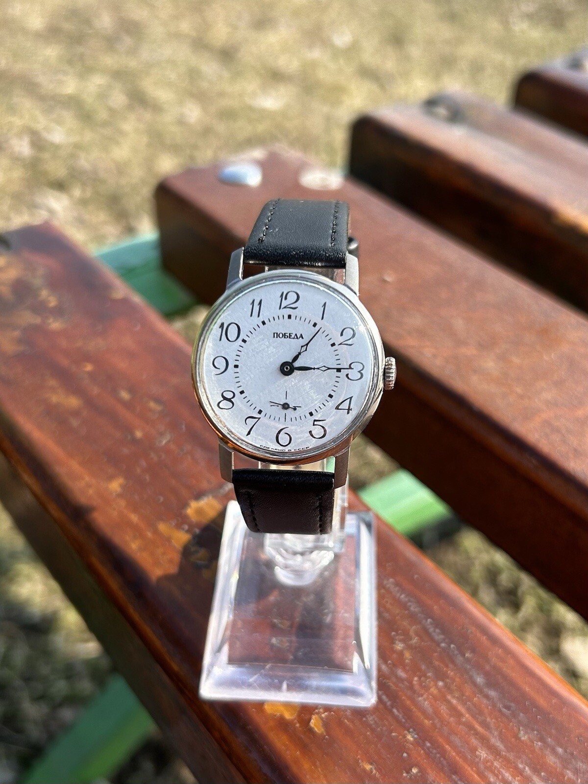 Vintage Retro Watch Pobeda Soviet USSR Mechanical Wristwatch Excellent 1980s
