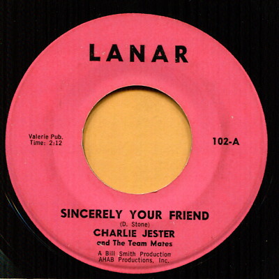 CHARLIE JESTER (Crazy Baby / Sincerely Your Friend)  R&B - SOUL  45 RPM  RECORD