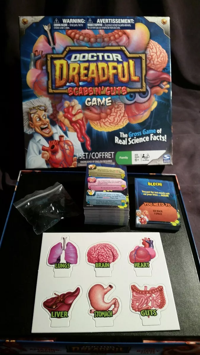 Doctor Dreadful Scabs N' Guts Board Game Spin Master horror zombie