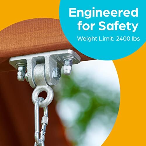 Swing Set Hangers - 2 Heavy Duty Brackets with Locking Snap Hooks for Porch, ... - Bild 2 von 9