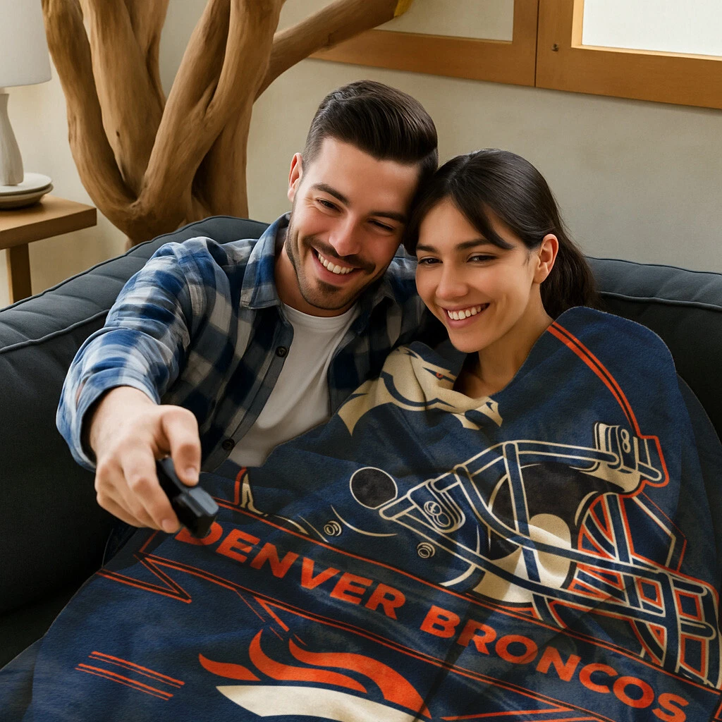 Denver Broncos football Plush Blanket, Soft & Warm