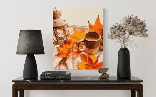 Set para pintar por números "Luz de otoño" en camilla 3D con pintura metálica - Imagen 5 de 5