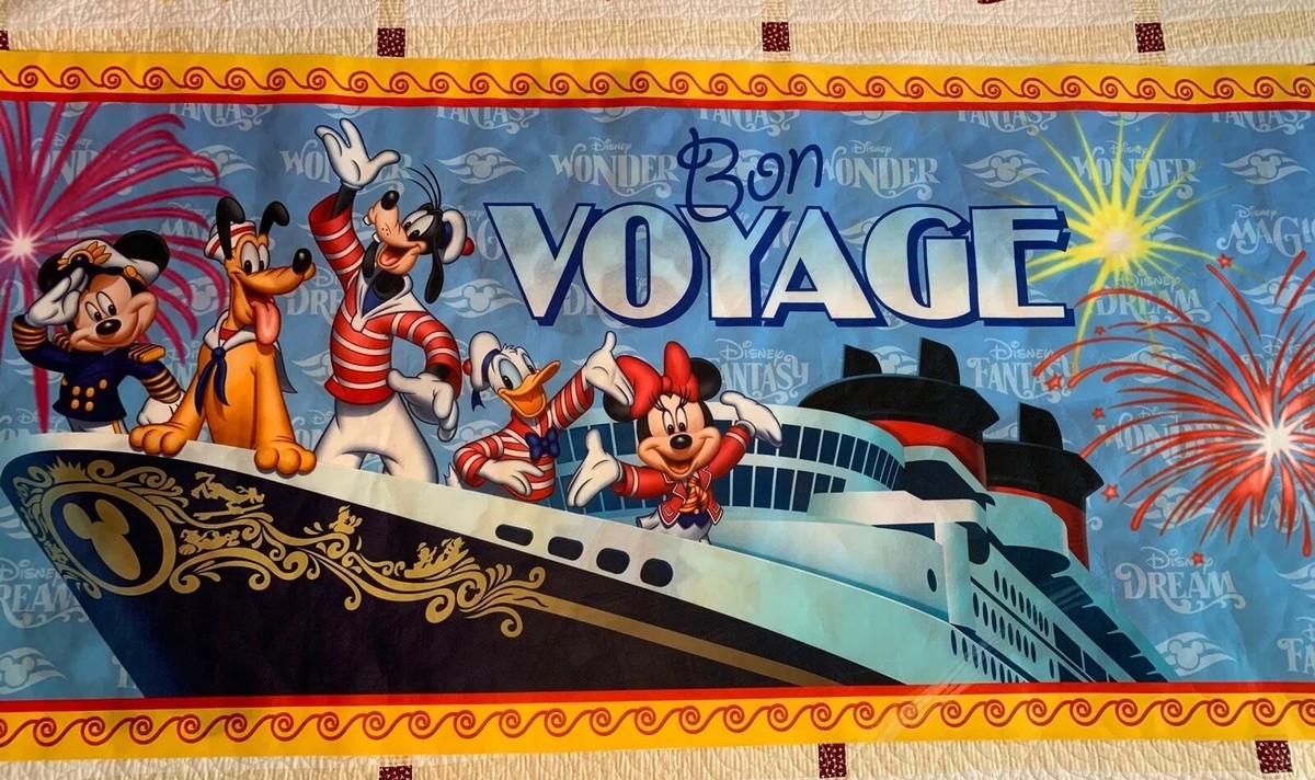 Disney Bon Voyage Banner Fantasy Wonder Dream Mickey Mouse Minnie