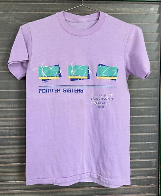 1980's POINTER SISTERS Vintage original 1985 TOUR concert tee t-shirt XSMALL
